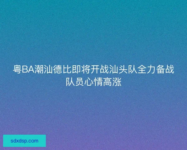 粤BA潮汕德比即将开战汕头队全力备战队员心情高涨